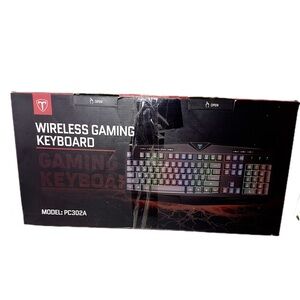 Wireless Gaming Keyboard - Black with RGB Lighting